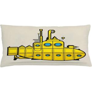 Ambesonne Christmas Throw Pillow Cushion Cover, Featured Xmas Baubles with Ribbon Holiday Wish Artwork Image Illustration, Decorative Square Accent Pillow Case, 20″ X 20″, White and Beige(Grey Yellow Blue)