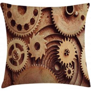 Ambesonne Christmas Throw Pillow Cushion Cover, Featured Xmas Baubles with Ribbon Holiday Wish Artwork Image Illustration, Decorative Square Accent Pillow Case, 20″ X 20″, White and Beige(Tan Brown)