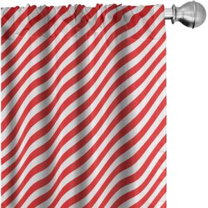 Ambesonne Christmas Window Curtains, Xmas Santa Claus Tree on Colorful Polka Dot Backdrop Gift Boxes Colorful Art, Lightweight Decor 2-Panel Set with Rod Pocket, Pair of – 28″ x 84″, Green Vermilion(Orange and White)
