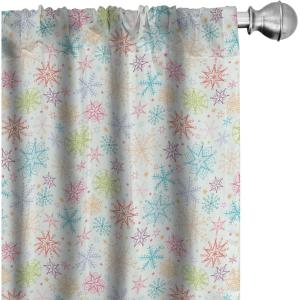 Ambesonne Christmas Window Curtains, Xmas Santa Claus Tree on Colorful Polka Dot Backdrop Gift Boxes Colorful Art, Lightweight Decor 2-Panel Set with Rod Pocket, Pair of – 28″ x 84″, Green Vermilion(Aqua White)