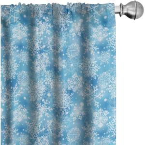 Ambesonne Christmas Window Curtains, Xmas Santa Claus Tree on Colorful Polka Dot Backdrop Gift Boxes Colorful Art, Lightweight Decor 2-Panel Set with Rod Pocket, Pair of – 28″ x 84″, Green Vermilion(Pale Blue White)