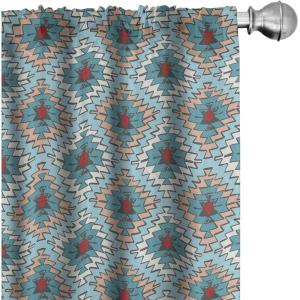 Ambesonne Christmas Window Curtains, Xmas Santa Claus Tree on Colorful Polka Dot Backdrop Gift Boxes Colorful Art, Lightweight Decor 2-Panel Set with Rod Pocket, Pair of – 28″ x 84″, Green Vermilion(Teal Aqua)