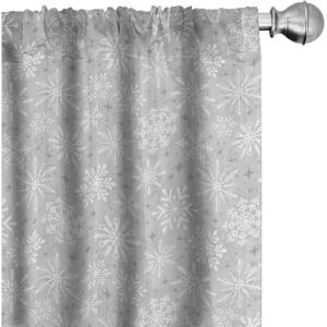 Ambesonne Christmas Window Curtains, Xmas Santa Claus Tree on Colorful Polka Dot Backdrop Gift Boxes Colorful Art, Lightweight Decor 2-Panel Set with Rod Pocket, Pair of – 28″ x 84″, Green Vermilion(Grey White)