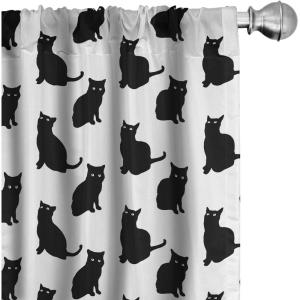 Ambesonne Christmas Window Curtains, Xmas Santa Claus Tree on Colorful Polka Dot Backdrop Gift Boxes Colorful Art, Lightweight Decor 2-Panel Set with Rod Pocket, Pair of – 28″ x 84″, Green Vermilion(Black White)