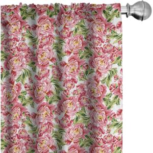 Ambesonne Christmas Window Curtains, Xmas Santa Claus Tree on Colorful Polka Dot Backdrop Gift Boxes Colorful Art, Lightweight Decor 2-Panel Set with Rod Pocket, Pair of – 28″ x 84″, Green Vermilion(Pale Pink Fern Green)