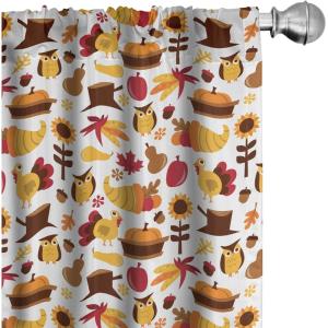Ambesonne Christmas Window Curtains, Xmas Santa Claus Tree on Colorful Polka Dot Backdrop Gift Boxes Colorful Art, Lightweight Decor 2-Panel Set with Rod Pocket, Pair of – 28″ x 84″, Green Vermilion(Orange Red Brown)