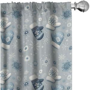 Ambesonne Christmas Window Curtains, Xmas Santa Claus Tree on Colorful Polka Dot Backdrop Gift Boxes Colorful Art, Lightweight Decor 2-Panel Set with Rod Pocket, Pair of – 28″ x 84″, Green Vermilion(Slate Blue and Dark Sea Green)