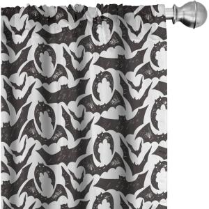 Ambesonne Christmas Window Curtains, Xmas Santa Claus Tree on Colorful Polka Dot Backdrop Gift Boxes Colorful Art, Lightweight Decor 2-Panel Set with Rod Pocket, Pair of – 28″ x 84″, Green Vermilion(Charcoal Grey and White)