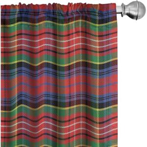 Ambesonne Christmas Window Curtains, Xmas Santa Claus Tree on Colorful Polka Dot Backdrop Gift Boxes Colorful Art, Lightweight Decor 2-Panel Set with Rod Pocket, Pair of – 28″ x 84″, Green Vermilion(Blue Green)