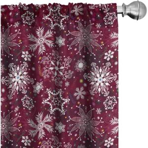 Ambesonne Christmas Window Curtains, Xmas Santa Claus Tree on Colorful Polka Dot Backdrop Gift Boxes Colorful Art, Lightweight Decor 2-Panel Set with Rod Pocket, Pair of – 28″ x 84″, Green Vermilion(White Rose Pink)