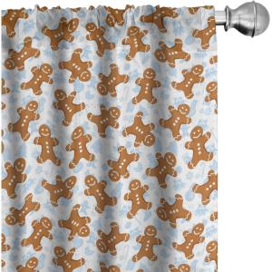 Ambesonne Christmas Window Curtains, Xmas Santa Claus Tree on Colorful Polka Dot Backdrop Gift Boxes Colorful Art, Lightweight Decor 2-Panel Set with Rod Pocket, Pair of – 28″ x 84″, Green Vermilion(Pale Caramel Pale Blue)