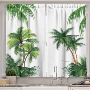 Ambesonne Christmas Window Valance, Tree Branches Spruce Leaves Balls Bells Cones Poinsettia Flowers Mistletoe Berry, Curtain Valance for Kitchen Bedroom Decor with Rod Pocket, 54″ X 18″, Ruby Green(Hunter Green)