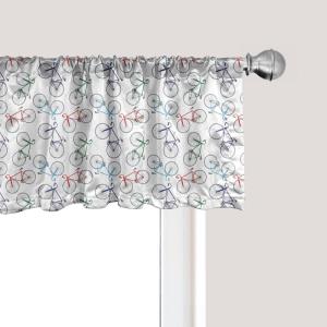 Ambesonne Christmas Window Valance, Tree Branches Spruce Leaves Balls Bells Cones Poinsettia Flowers Mistletoe Berry, Curtain Valance for Kitchen Bedroom Decor with Rod Pocket, 54″ X 18″, Ruby Green(Taupe Grey)