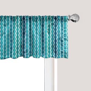 Ambesonne Christmas Window Valance, Tree Branches Spruce Leaves Balls Bells Cones Poinsettia Flowers Mistletoe Berry, Curtain Valance for Kitchen Bedroom Decor with Rod Pocket, 54″ X 18″, Ruby Green(Aqua Blue Turquoise)