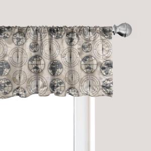 Ambesonne Christmas Window Valance, Tree Branches Spruce Leaves Balls Bells Cones Poinsettia Flowers Mistletoe Berry, Curtain Valance for Kitchen Bedroom Decor with Rod Pocket, 54″ X 18″, Ruby Green(Black Grey Tan)