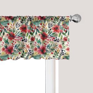 Ambesonne Cinco de Mayo Kitchen Curtains, Mexican Serape Colorful Stripes Vertical Lines Latino Design Illustration, Window Drapes 2 Panel Set for Kitchen Cafe Decor, 55″ x 39″, Red Green(Forest Green and Vermilion)