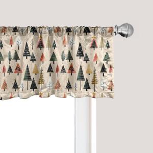 Ambesonne Cinco de Mayo Kitchen Curtains, Mexican Serape Colorful Stripes Vertical Lines Latino Design Illustration, Window Drapes 2 Panel Set for Kitchen Cafe Decor, 55″ x 39″, Red Green(Beige Forest Green and Coral)