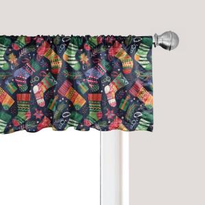 Ambesonne Cinco de Mayo Kitchen Curtains, Mexican Serape Colorful Stripes Vertical Lines Latino Design Illustration, Window Drapes 2 Panel Set for Kitchen Cafe Decor, 55″ x 39″, Red Green(Mustard and Multicolor)