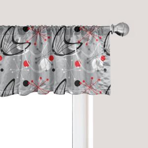 Ambesonne Cinco de Mayo Kitchen Curtains, Mexican Serape Colorful Stripes Vertical Lines Latino Design Illustration, Window Drapes 2 Panel Set for Kitchen Cafe Decor, 55″ x 39″, Red Green(Black Grey and Red)
