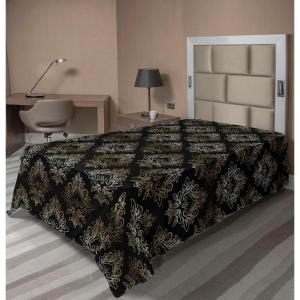 Ambesonne Damask Flat Sheet, Simple Design Neutral Colors Floral Boho Artwork on Darkened Backdrop, Soft Comfortable Top Sheet Decorative Bedding 1 Piece, California King, Charcoal Grey Grey Teal(Charcoal Grey Amber)