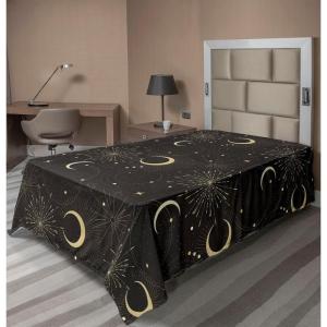 Ambesonne Damask Flat Sheet, Simple Design Neutral Colors Floral Boho Artwork on Darkened Backdrop, Soft Comfortable Top Sheet Decorative Bedding 1 Piece, California King, Charcoal Grey Grey Teal(Charcoal Grey Pale Yellow)