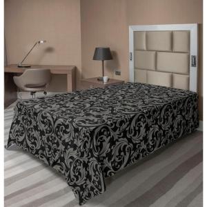 Ambesonne Damask Flat Sheet, Simple Design Neutral Colors Floral Boho Artwork on Darkened Backdrop, Soft Comfortable Top Sheet Decorative Bedding 1 Piece, California King, Charcoal Grey Grey Teal(Charcoal Grey and Pale Grey)