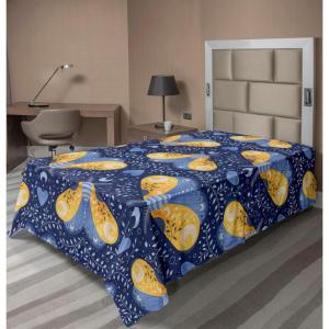 Ambesonne Damask Flat Sheet, Simple Design Neutral Colors Floral Boho Artwork on Darkened Backdrop, Soft Comfortable Top Sheet Decorative Bedding 1 Piece, California King, Charcoal Grey Grey Teal(Dark Lavender Mustard)