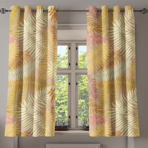 Ambesonne Delicate Roses Grommet Curtain, Retro Themed Garden Scene Flowers Vintage with Neutral Colors, Decorative 2-Panel Window Drapes for Bedroom Living Room, 50″ x 84″, Pale Peach Pale Grey Dust(Pastel Pink Mustard)