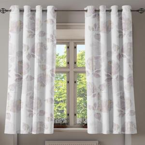 Ambesonne Delicate Roses Grommet Curtain, Retro Themed Garden Scene Flowers Vintage with Neutral Colors, Decorative 2-Panel Window Drapes for Bedroom Living Room, 50″ x 84″, Pale Peach Pale Grey Dust(Blue Grey Champagne)
