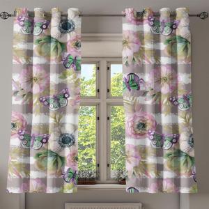 Ambesonne Delicate Roses Grommet Curtain, Retro Themed Garden Scene Flowers Vintage with Neutral Colors, Decorative 2-Panel Window Drapes for Bedroom Living Room, 50″ x 84″, Pale Peach Pale Grey Dust(Lilac Dark Eggshell Ivory)