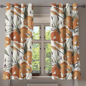 Ambesonne Delicate Roses Grommet Curtain, Retro Themed Garden Scene Flowers Vintage with Neutral Colors, Decorative 2-Panel Window Drapes for Bedroom Living Room, 50″ x 84″, Pale Peach Pale Grey Dust(Dark Salmon Peacock Green)