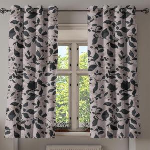 Ambesonne Delicate Roses Grommet Curtain, Retro Themed Garden Scene Flowers Vintage with Neutral Colors, Decorative 2-Panel Window Drapes for Bedroom Living Room, 50″ x 84″, Pale Peach Pale Grey Dust(Pale Mauve Charcoal Grey)