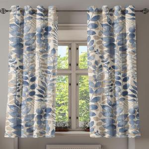 Ambesonne Delicate Roses Grommet Curtain, Retro Themed Garden Scene Flowers Vintage with Neutral Colors, Decorative 2-Panel Window Drapes for Bedroom Living Room, 50″ x 84″, Pale Peach Pale Grey Dust(Dark Ceil Blue Brown)