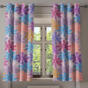 Ambesonne Delicate Roses Grommet Curtain, Retro Themed Garden Scene Flowers Vintage with Neutral Colors, Decorative 2-Panel Window Drapes for Bedroom Living Room, 50″ x 84″, Pale Peach Pale Grey Dust(Violet Deep Sky Blue)