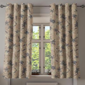 Ambesonne Delicate Roses Grommet Curtain, Retro Themed Garden Scene Flowers Vintage with Neutral Colors, Decorative 2-Panel Window Drapes for Bedroom Living Room, 50″ x 84″, Pale Peach Pale Grey Dust(Sand Brown and Dark Blue Grey)