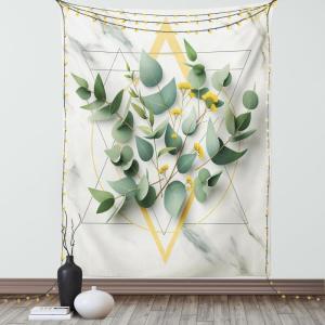 Ambesonne Eucalyptus Leaves Tapestry, Gloomy Love of Nature on Neutral Watercolor Art Background, Wall Hanging for Bedroom Living Room Dorm Decor, 40″ X 60″, Mustard and Reseda Green(Peacock Green Mustard)
