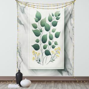 Ambesonne Eucalyptus Leaves Tapestry, Gloomy Love of Nature on Neutral Watercolor Art Background, Wall Hanging for Bedroom Living Room Dorm Decor, 40″ X 60″, Mustard and Reseda Green(Reseda Green Yellow Grey)