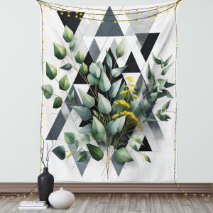 Ambesonne Eucalyptus Leaves Tapestry, Gloomy Love of Nature on Neutral Watercolor Art Background, Wall Hanging for Bedroom Living Room Dorm Decor, 40″ X 60″, Mustard and Reseda Green(Dark Blue Grey and Green)