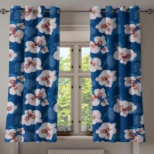 Ambesonne Floral Grommet Curtain, Spring Garden Scene Neutral Colors Delicate Blooming Rose Flowers Print, Decorative 2-Panel Window Drapes for Bedroom Living Room, 50″ x 120″, Slate Brown Cinnamon(Dark Blue Grey Maroon)