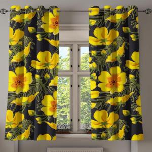 Ambesonne Floral Grommet Curtain, Spring Garden Scene Neutral Colors Delicate Blooming Rose Flowers Print, Decorative 2-Panel Window Drapes for Bedroom Living Room, 50″ x 120″, Slate Brown Cinnamon(Earth Yellow Olive Green)