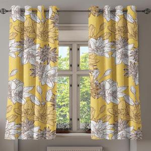 Ambesonne Floral Grommet Curtain, Spring Garden Scene Neutral Colors Delicate Blooming Rose Flowers Print, Decorative 2-Panel Window Drapes for Bedroom Living Room, 50″ x 120″, Slate Brown Cinnamon(Pale Orange White Fawn)