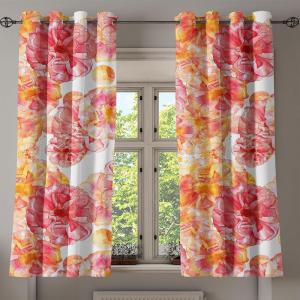 Ambesonne Floral Grommet Curtain, Spring Garden Scene Neutral Colors Delicate Blooming Rose Flowers Print, Decorative 2-Panel Window Drapes for Bedroom Living Room, 50″ x 120″, Slate Brown Cinnamon(Pale Orange and Dried Rose)