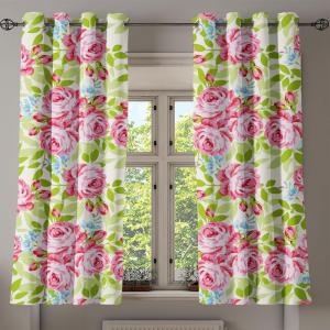 Ambesonne Floral Grommet Curtain, Spring Garden Scene Neutral Colors Delicate Blooming Rose Flowers Print, Decorative 2-Panel Window Drapes for Bedroom Living Room, 50″ x 120″, Slate Brown Cinnamon(Raspberry Lime Green)