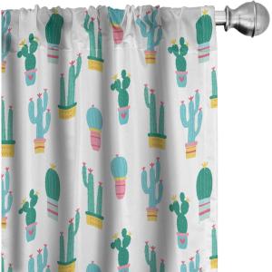 Ambesonne Geometric Window Curtains, Cultures Motif Traditional Teardrop Pattern Vintage Palette, Lightweight Decor 2-Panel Set with Rod Pocket, Pair of – 28″ x 63″, White Orange(Teal Green)