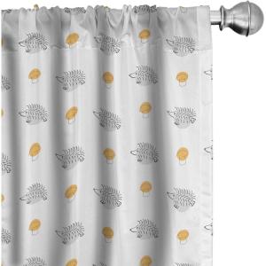 Ambesonne Geometric Window Curtains, Cultures Motif Traditional Teardrop Pattern Vintage Palette, Lightweight Decor 2-Panel Set with Rod Pocket, Pair of – 28″ x 63″, White Orange(Orange Grey)