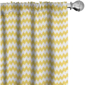 Ambesonne Geometric Window Curtains, Cultures Motif Traditional Teardrop Pattern Vintage Palette, Lightweight Decor 2-Panel Set with Rod Pocket, Pair of – 28″ x 63″, White Orange(White Yellow)