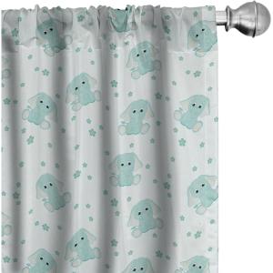 Ambesonne Geometric Window Curtains, Cultures Motif Traditional Teardrop Pattern Vintage Palette, Lightweight Decor 2-Panel Set with Rod Pocket, Pair of – 28″ x 63″, White Orange(Baby Blue)