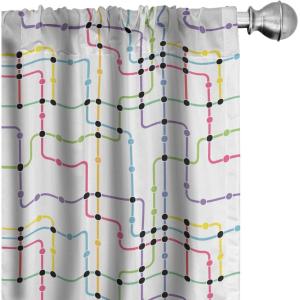 Ambesonne Geometric Window Curtains, Cultures Motif Traditional Teardrop Pattern Vintage Palette, Lightweight Decor 2-Panel Set with Rod Pocket, Pair of – 28″ x 63″, White Orange(Pink Blue)