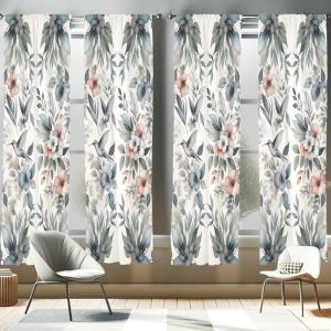Ambesonne Geometric Window Curtains, Cultures Motif Traditional Teardrop Pattern Vintage Palette, Lightweight Decor 2-Panel Set with Rod Pocket, Pair of – 28″ x 63″, White Orange(Blue Grey Dried Rose)