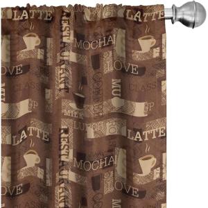 Ambesonne Geometric Window Curtains, Cultures Motif Traditional Teardrop Pattern Vintage Palette, Lightweight Decor 2-Panel Set with Rod Pocket, Pair of – 28″ x 63″, White Orange(Beige Brown)
